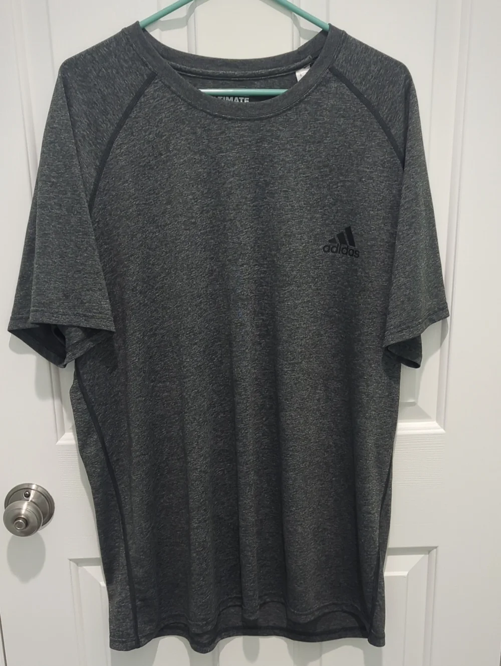 adidas Gray Heather Short-Sleeve Athletic Tee
